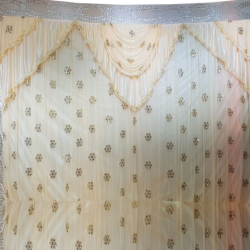 10 FT X 18 FT - Designer Curtain - Parda - Stage Parda - Wedding Curtain - Mandap Parda - Back Ground Curtain - Side Curtain - Made Of 24 Gauge Brite Lycra - Cream Color