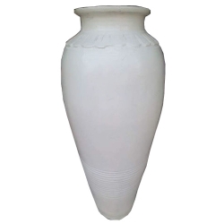 3 FT - Artificial Fancy Fiber Glass Flower Pot - Fiber Kundi - White Color
