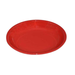 4 Inch - Round Chat Plate - Snack Plate - Pani Puri Plate - Made Of Food Grade Virgin Plastic - Red Color