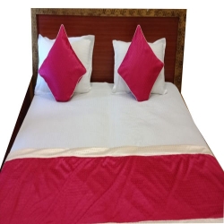 Bed Runner & 2 Cushion Cover - Made of Punching Long Crush