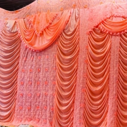10 FT X 15 FT - Designer Curtain - Parda - Stage Parda - Wedding Curtain - Mandap Parda - Back Ground Curtain - Side Curtain - Made Brite Lycra - Orange Color