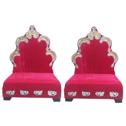 Vidhi Mandap Chair 1 Pair (2 Chairs)  - Made of Wood Metal