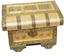 Meenakari Work Jewelry Box - Antique Wooden Box -  Brown Work Antique Look - Wedding Gift Box.