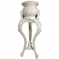 5.6 FT - Artificial Fancy Fiber Glass Flower Pot - Fiber Kundi - White Color