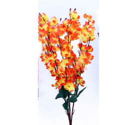 Height 21 Inch - Blossom Bunch X 7 Stick - AF - 361 - Leaf Bunch - Orange & Yellow Color