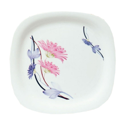11.50 Inch Dinner Plates - Deluxe White - Made Of Food-Grade Regular Plastic Material - Square Shape - Printed Plate