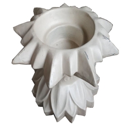 2.6 FT - Artificial Fancy Fiber Glass Flower Pot - Fiber Kundi - White Color
