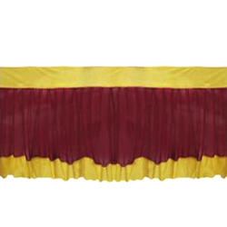 Height - 2.5 FT - Breadth - 30  FT - Table Cover Frill - Made Of Premium Lycra Quality - Mehroon Color & Golden Color