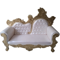 Udaipuri Wedding Sofa & Couches - Made of  Wooden & Brass - White Color