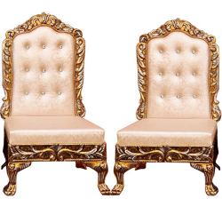 Heavy Premium Metal Jaipur Chair - Wedding Chair - Made Of High Quality Metal & Wooden - 1 Pair ( 2 Chair )