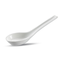 6.5 Inch - Soup Spoon - Small Size - Made Of Food-Grade Plastic - White Color
