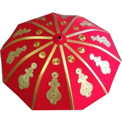 4.5 FT - Finish Fancy Umbrella - With Stand - Wedding Umbrella - Red Color