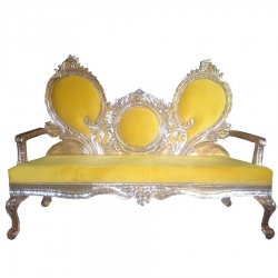 Yellow Color - Heavy Premium Metal Jaipur Couches - Sofa - Wedding Sofa - Wedding Couches - Made of High Quality Metal & Wooden