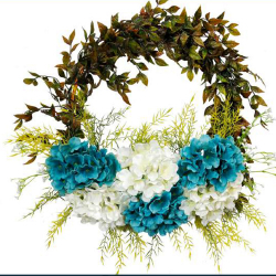 21 Inch  X 16 Inch - Hanging Frame Ring - Artificial Flower With Frame - For Indoor & Out Door Decoration - Multi Color