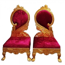 Heavy Premium Metal Jaipur Chair - Vidhi Chair - Made Of High Quality Metal & Wooden - 1 Pair ( 2 Chair )