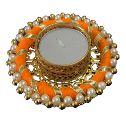 Round Ring Flower Diya - 3 Inch - Made of Iron