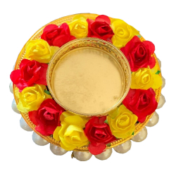 Round Ring Flower Diya - 3 Inch - Made of Iron