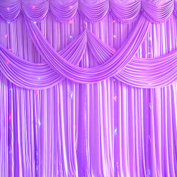 10 Ft X 18 Ft - Designer Curtain - Parda - Stage Parda - Wedding Curtain - Mandap Parda - Background Curtain - Side Curtain - Made Of Bright Lycra - Lavender Colour - Festoon