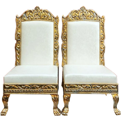 Heavy Metal Premium Jaipuri Chair - Vidhi Mandap Chair - Chair Set - Made Of Metal & Wooden - 1 Pair ( 2 Chair )