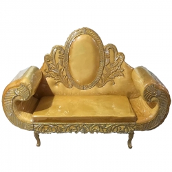 Yellow Color - Regular - Couches - Sofa - Wedding Sofa - Maharaja Sofa - Wedding Couches - Made Of Wooden & Metal.
