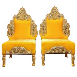 Heavy Premium Metal Jaipur Chair - Vidhi Chair - Made Of High Quality Metal & Wooden - 1 Pair ( 2 Chair )