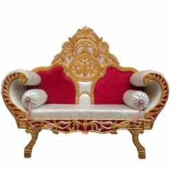 White & Red Color - Regular - Couches - Sofa - Wedding Sofa - Maharaja Sofa - Wedding Couches - Made Of Wooden & Metal.