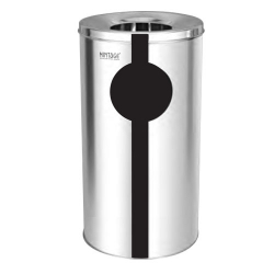 Mintage Ash Can Bin Dustbin - 12 Inch x 28 Inch (50 Ltr) - Made of Stainless Steel
