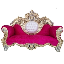 Udaipuri  Wedding Sofa & Couches - Made Of Wooden & Brass - Pink & White Color .
