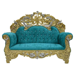 Udaipuri  Wedding Sofa & Couches - Made Of Wooden & Brass - Peacock  & Golden Color