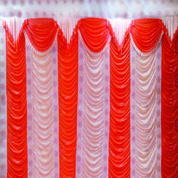 10 Ft X 20 Ft - Designer Curtain - Parda - Stage Parda - Wedding Curtain - Mandap Parda - Background Curtain - Side Curtain - Made Of Bright Lycra - Multi Color - Peach + Catonic Neon Orange - Festoon