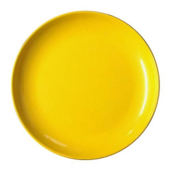 13 Inch - Bonchina Dinner Plates - Made Of Food-Grade Virgin Plastic Material - Round Shape - Yellow Color