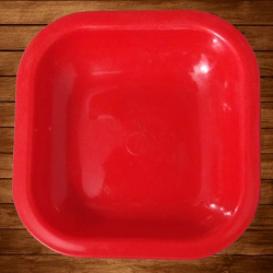 4 Inch Chat Plates - Snacks Plates - Made Of Food Grade Virgin Plastic Material - Red Color