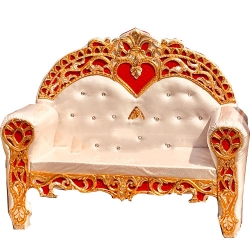 White Color - Regular - Couches - Sofa - Wedding Sofa - Maharaja Sofa - Wedding Couches - Made Of Wooden & Metal