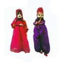 Rajasthani Decorative Puppet (Pair) - 18 Inch - Made of Cloth