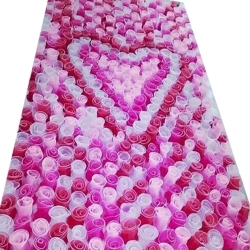 4 FT X 8 FT - Artificial Flower Panel - Back Material Taiwan Cloth - Red & White Color