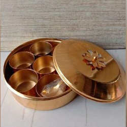 Masala Box - 8 Inch - Made Of Copper