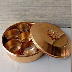 Masala Box - 8 Inch - Made Of Copper