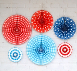 Paper Props Fan - 40 CM - 30 CM - 20 CM - Set of 6 - Made of Paper