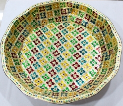 Brass Designed Meenakari Decorative Plate - Brass Ritual Plate - Multi Color