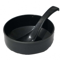Soup Bowls With Spoons - 4.5 Inch - Made of Regular Plastic