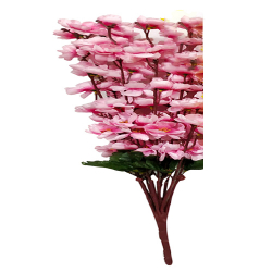 Height  24 Inch - Blossom Bunch X 9 Stick - AF- 503 - Leaf Bunch - Pink Color