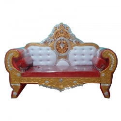 White & Red - Heavy Premium Metal Jaipur Couches - Sofa - Wedding Sofa - Wedding Couches - Made Of High Quality Metal & Wooden