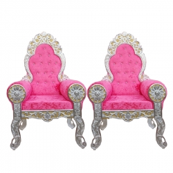 Heavy Premium Metal Jaipur Chair - Wedding Chair - Made Of High Quality Metal & Wooden - 1 Pair ( 2 Chair )