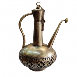 24 INCH - Fancy Hookah Pot Center Table Item - Made of Iron - Golden Color