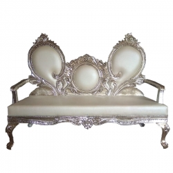 White Color - Heavy Premium Metal Jaipur Couches - Sofa - Wedding Sofa - Wedding Couches - Made of High Quality Metal & Wooden