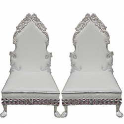 Heavy Premium Metal Jaipur Chair - Vidhi Chair - Made Of High Quality Metal & Wooden - 1 Pair ( 2 Chair )