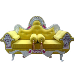 Wedding Sofa & Couches - Made Of Aluminium & With Fine Quality Cloth Rexin - Yellow Color