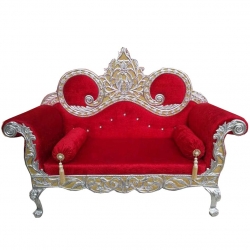 Red Color - Regular - Couches - Sofa - Wedding Sofa - Maharaja Sofa - Wedding Couches - Made of Wooden & Metal