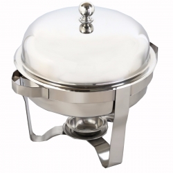 8 LTR - Round Chafing Dish - Hot Pot Dish - Garam Set Hydraulic - Made Of Stainless Steel