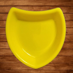 5 Inch - Oval Shape  Chat Plates - Made Of Food-Grade Virgin Plastic Material - Yellow Color